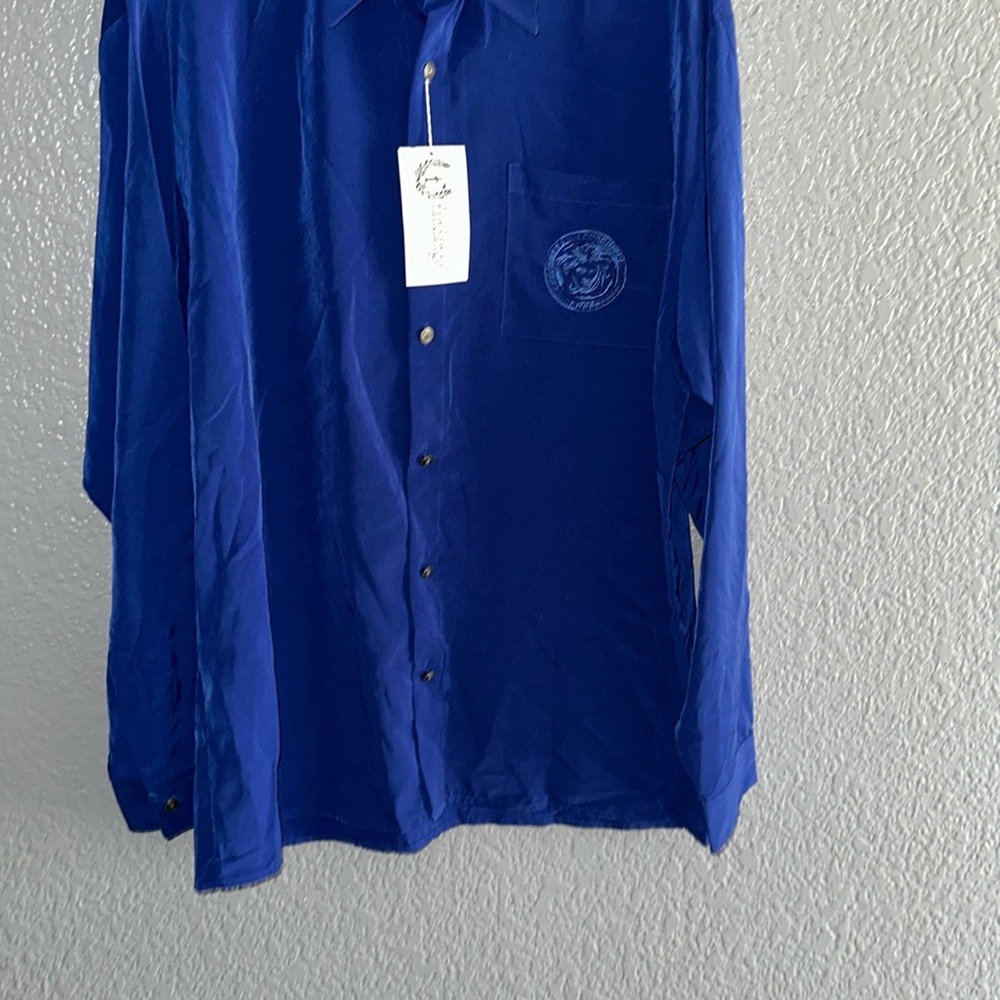 Vibrant Blue Button-Up Shirt